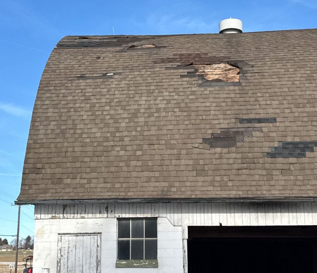 wind and hail roof damage assessment by gingrich roofing
